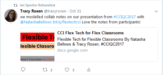 tweet about collaborative presentation notes